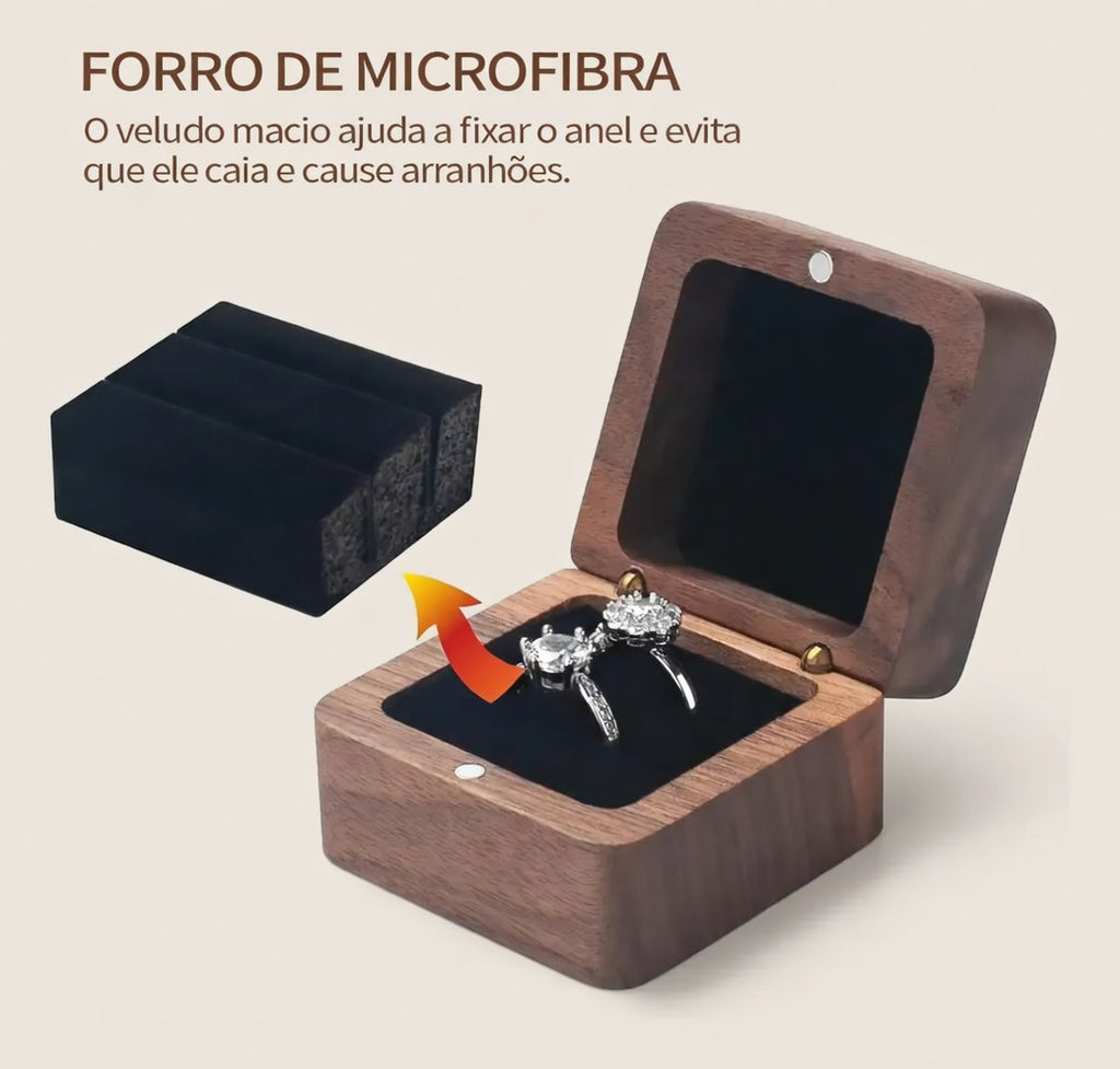 Estojo Baú Eterno Em Madeira Com Imã