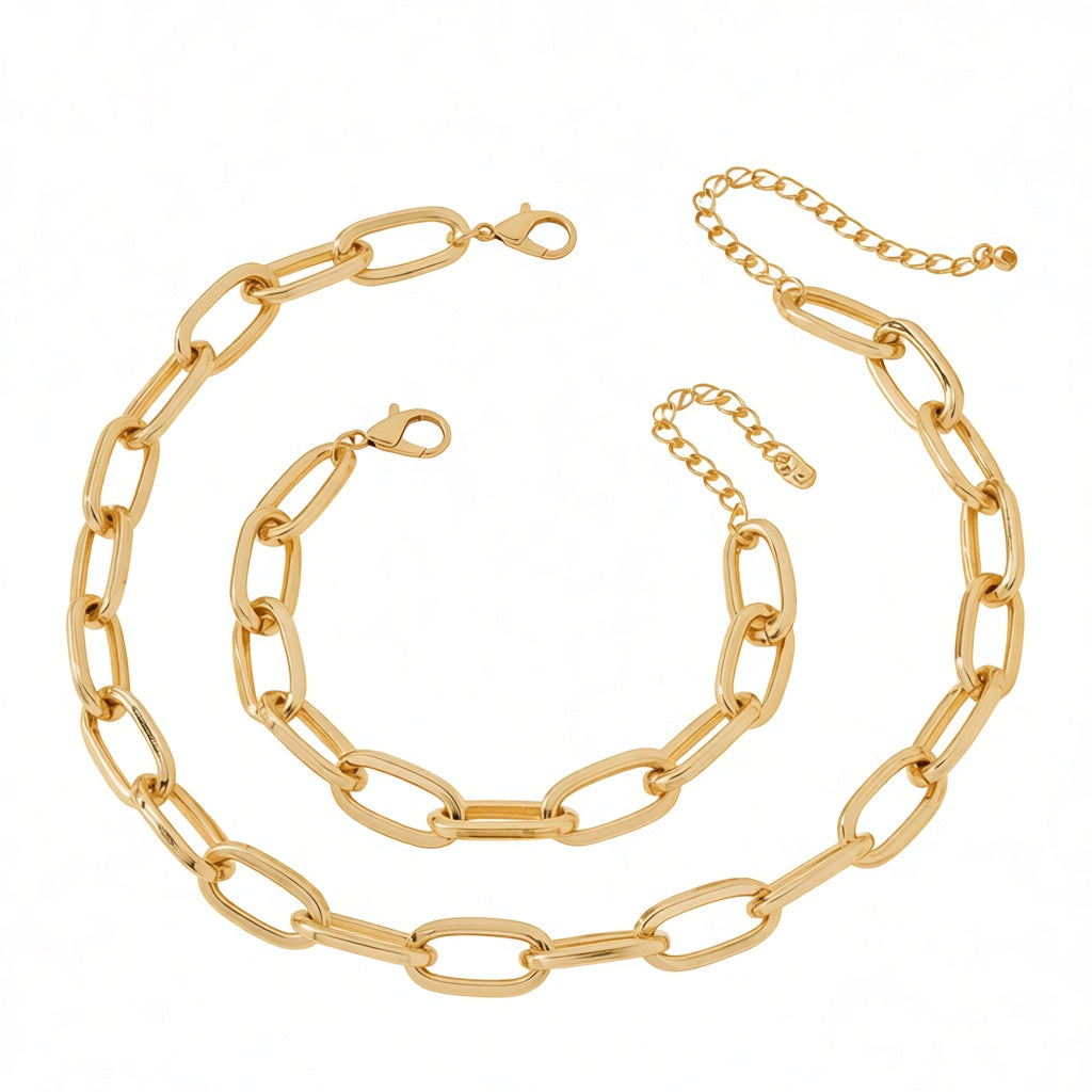 Conjunto Toque de Ouro Colar e Pulseira