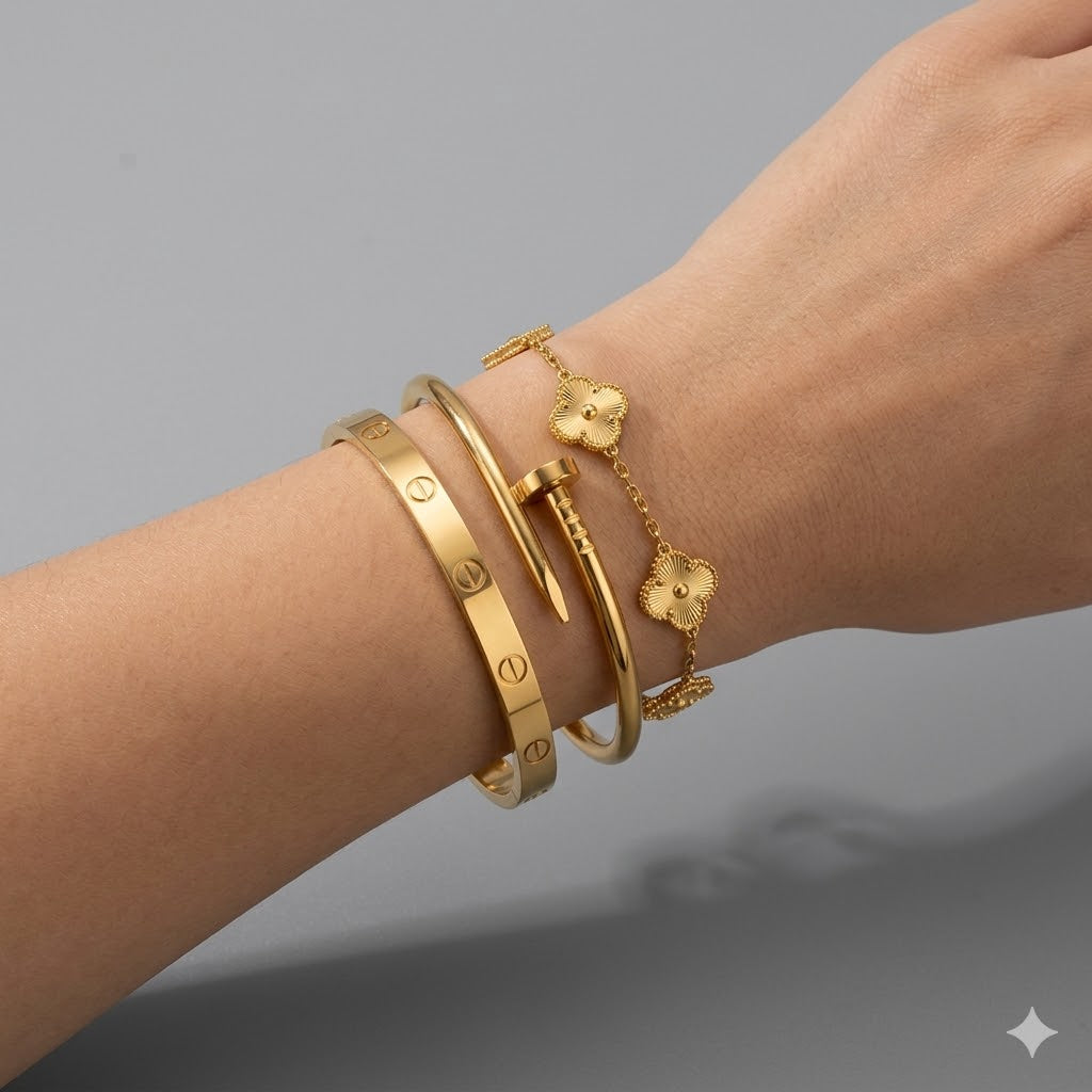 Pulseiras trio Energy a ouro 18k