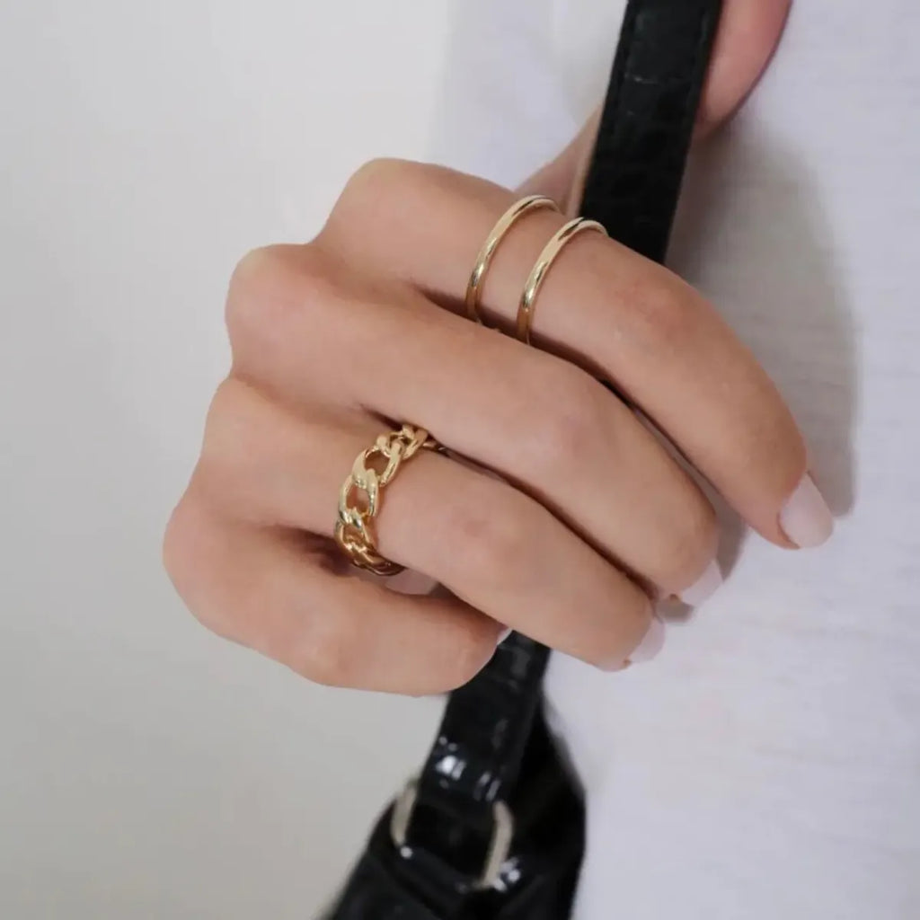 Anel Élo Corrente - Ouro 18k
