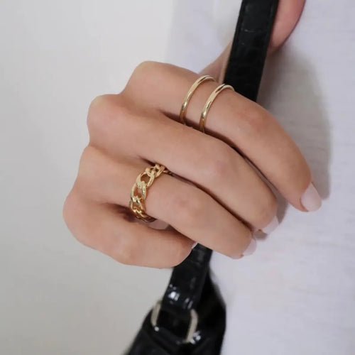 Anel Élo Corrente - Ouro 18k