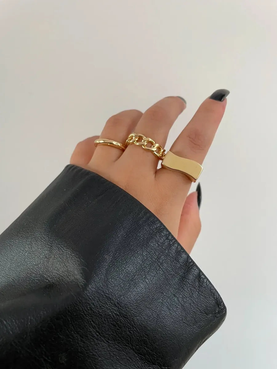 Anel Élo Corrente - Ouro 18k