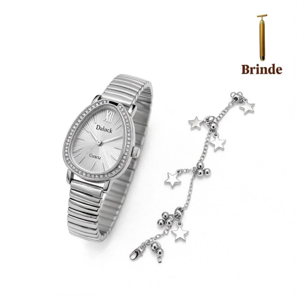 Conjunto Feminino Relógio Aurielle + Brinde