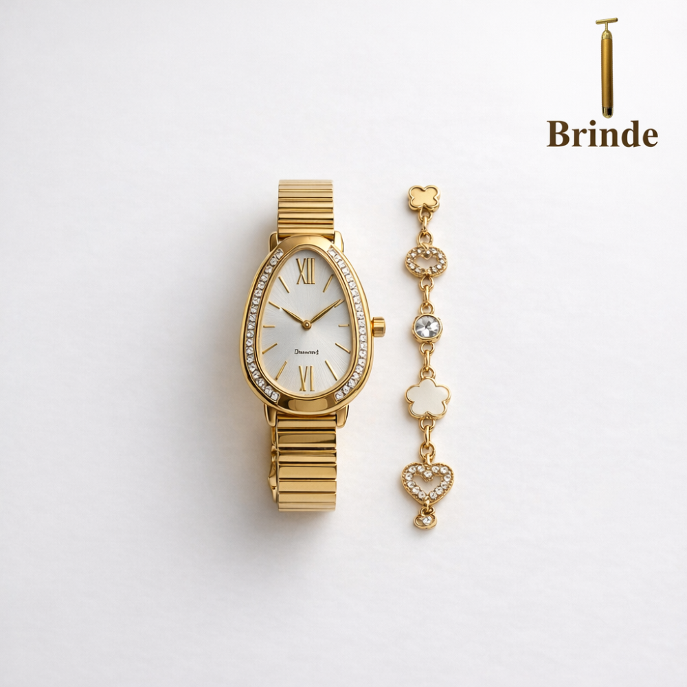 Conjunto Feminino Relógio Aurielle + Brinde